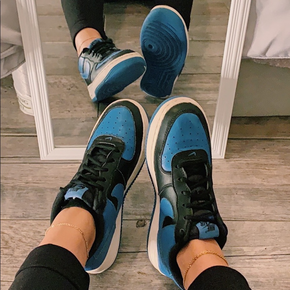 Black/Blue Nike Air Force 1s